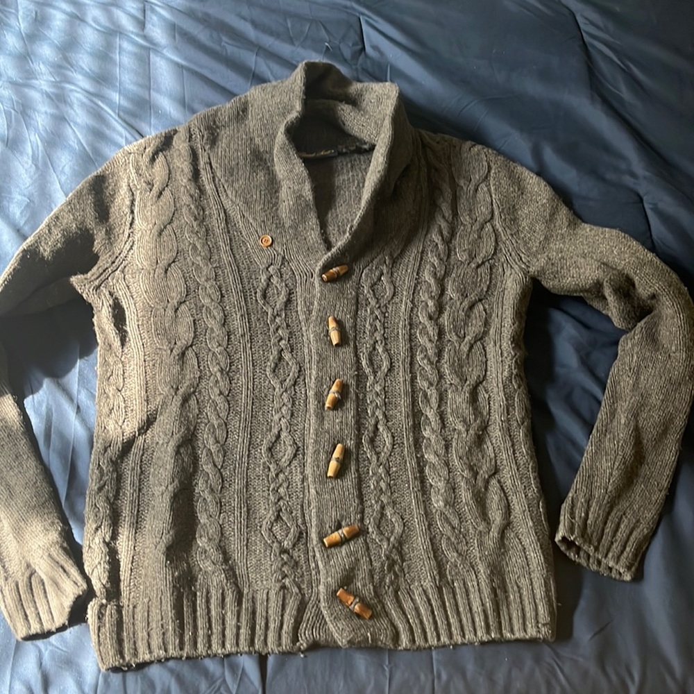 Cowl neck cardigan - charcoal